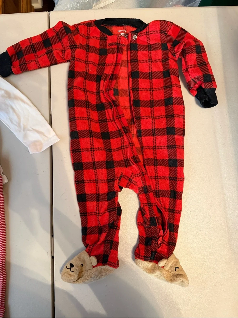 Carters Red Plaid & White 'Best Christmas Ever' One-Piece Set